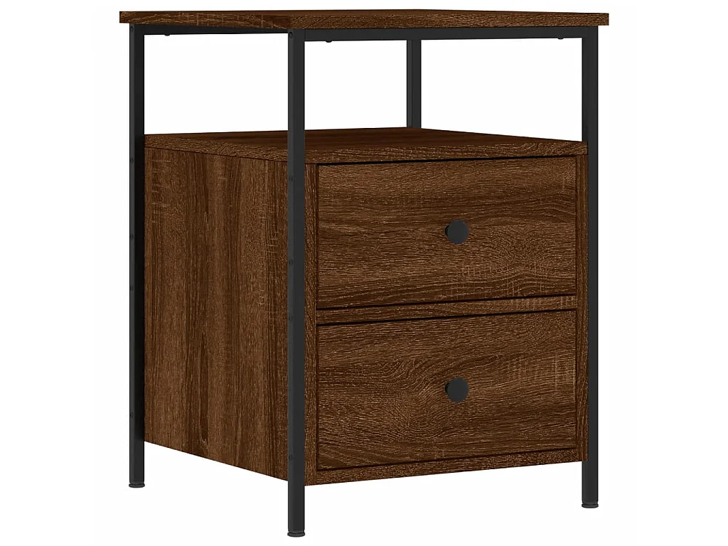 Mesita de noche madera de ingeniería marrón roble 44x45x60 cm ES51721