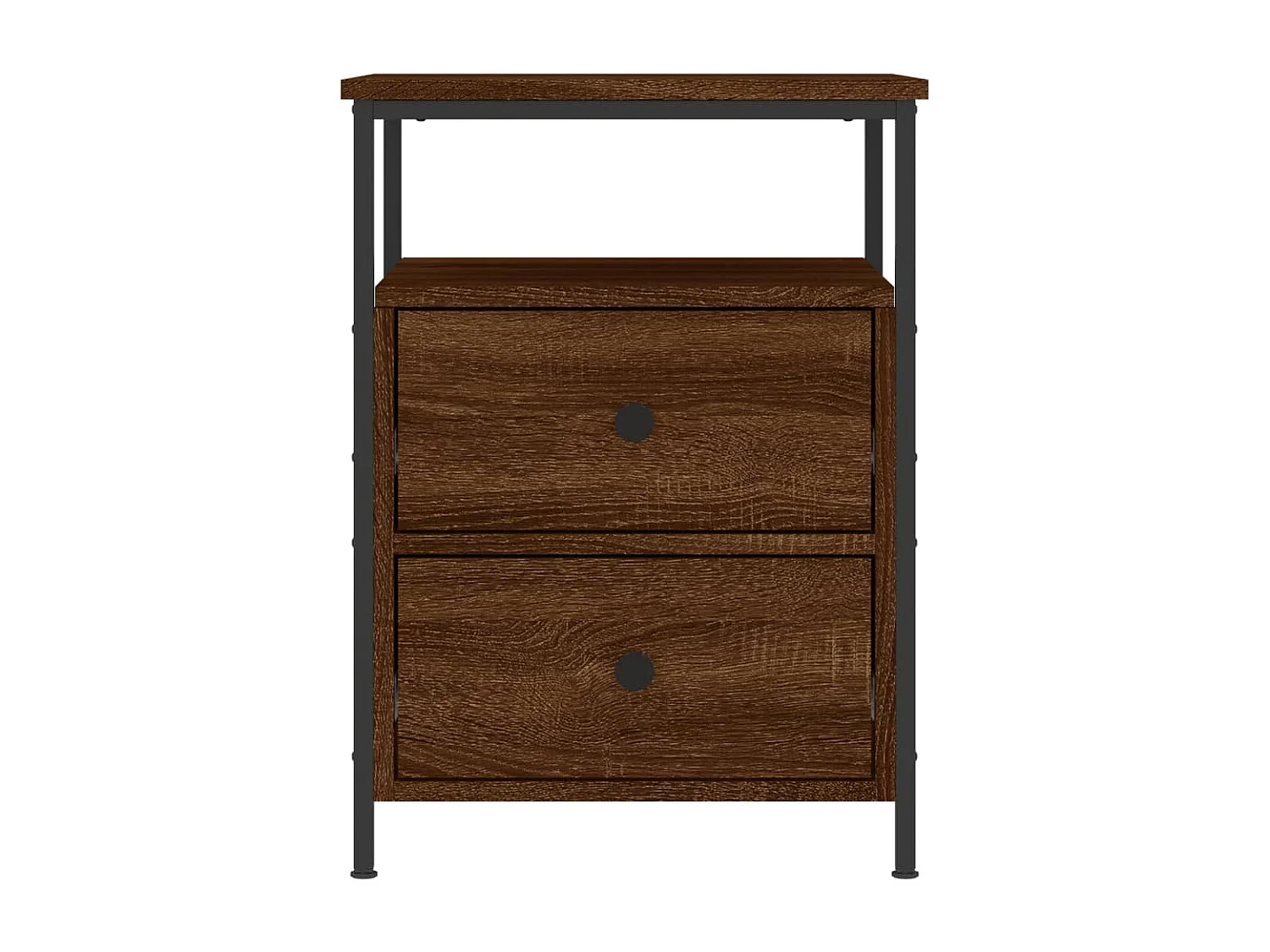 Mesita de noche madera de ingeniería marrón roble 44x45x60 cm ES51721