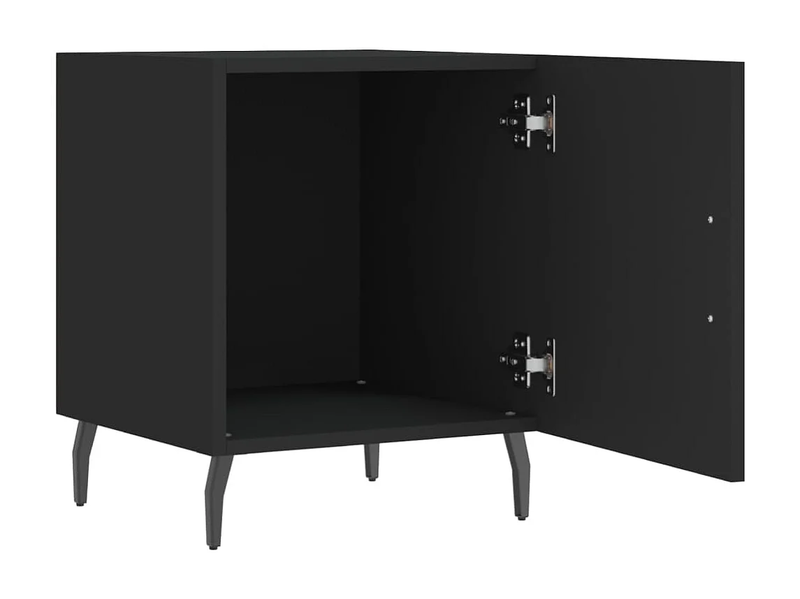 Table de chevet noir 40x40x50 cm bois d'ingénierie QPD93647