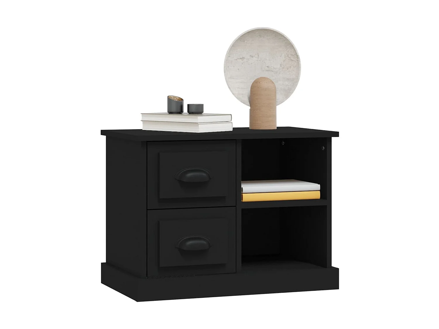 Table de chevet noir 60x35,5x45 cm KEFWE48171