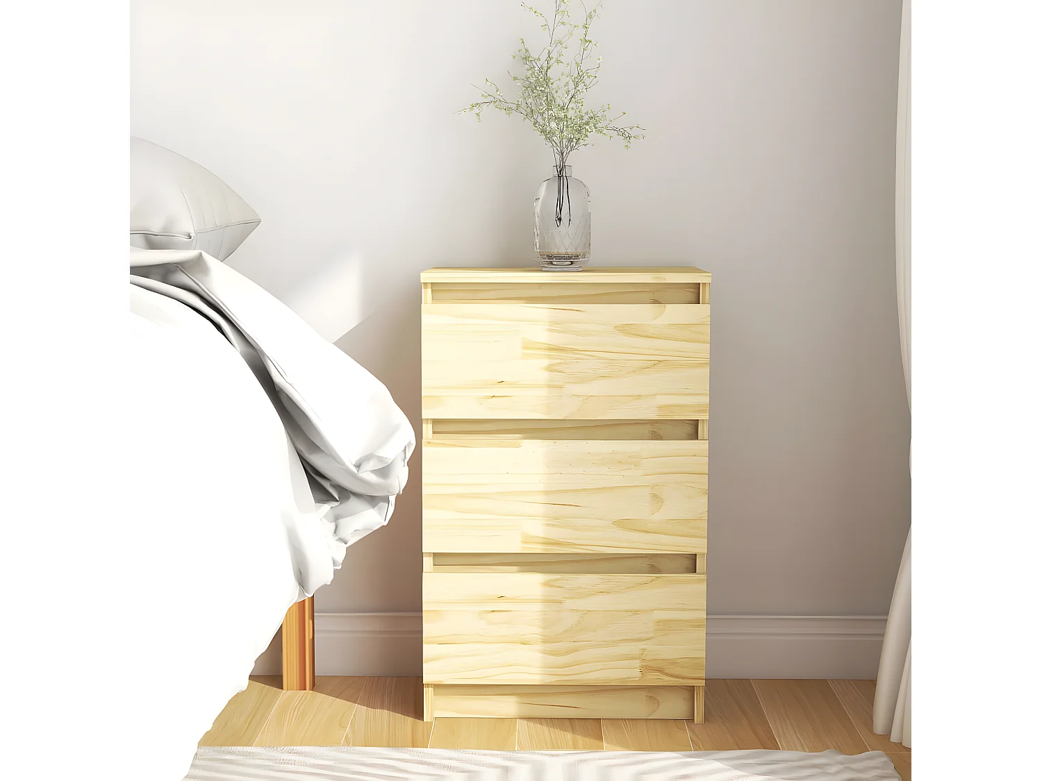 Mesa de cabeceira 40x29,5x64 cm madeira de pinho maciça PT88792