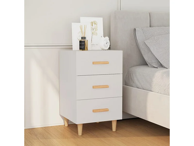 Table de chevet blanc 40x40x66 cm bois d'ingénierie KEFWE78468