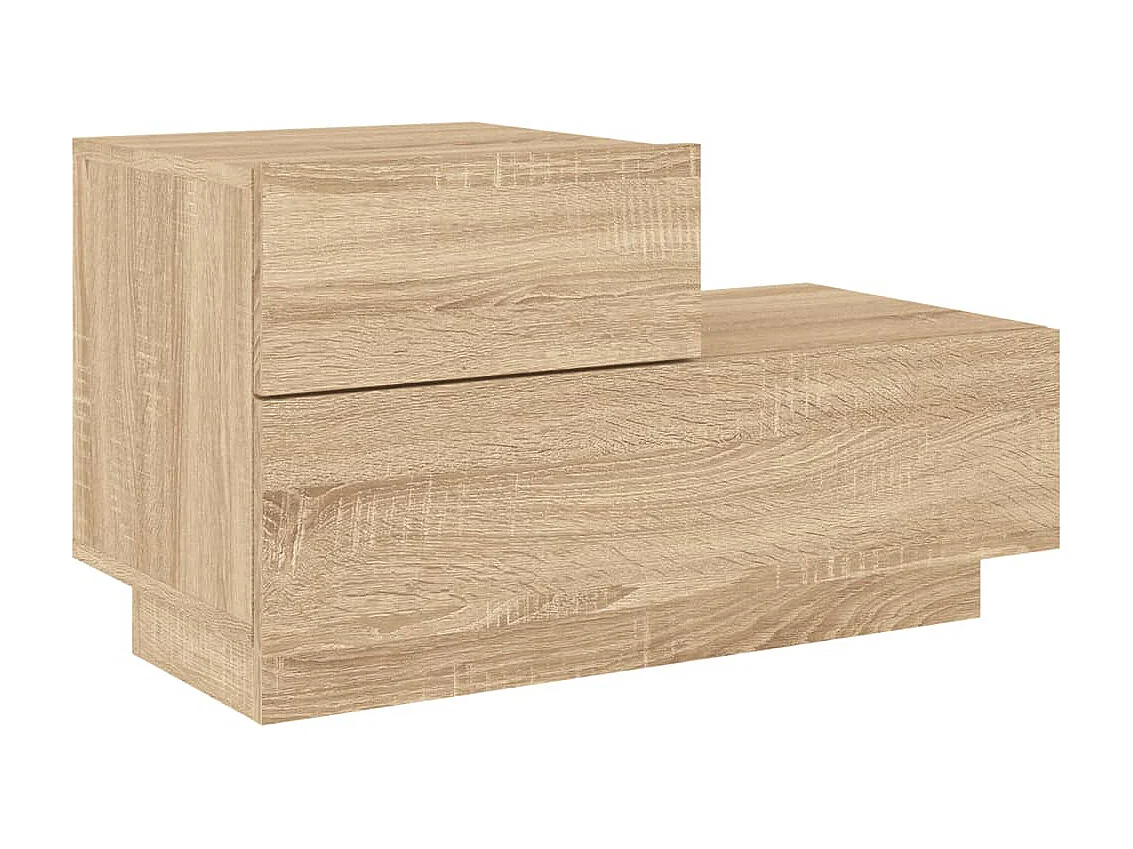 Mesita de noche con luces LED roble Sonoma 70x36x40,5 cm ES15126