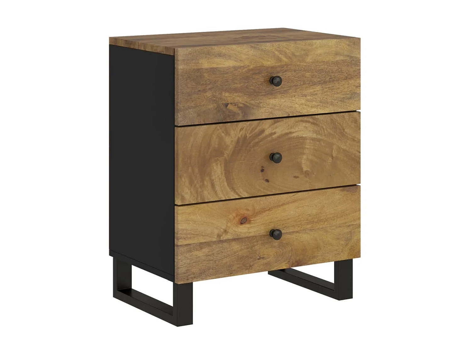 Comodino | Tavolino da notte | Tavolino da letto 50x33x62cm Legno Massello di Mango e Legno Multistrato