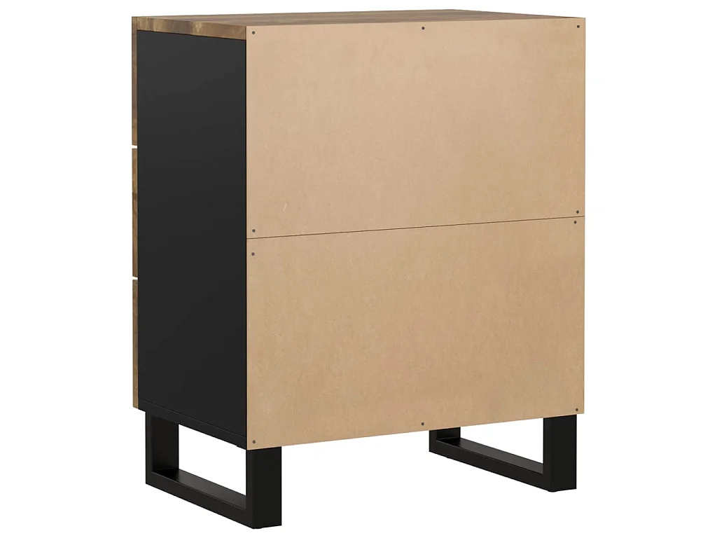 Comodino | Tavolino da notte | Tavolino da letto 50x33x62cm Legno Massello di Mango e Legno Multistrato