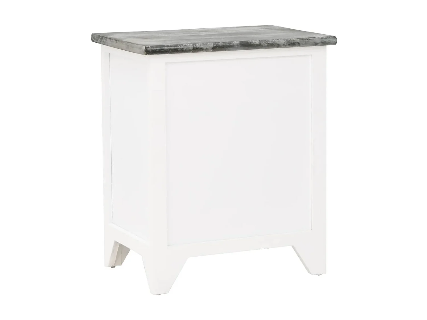 Table de chevet Gris et blanc 38x28x45 cm Bois de Paulownia KEFWE34363