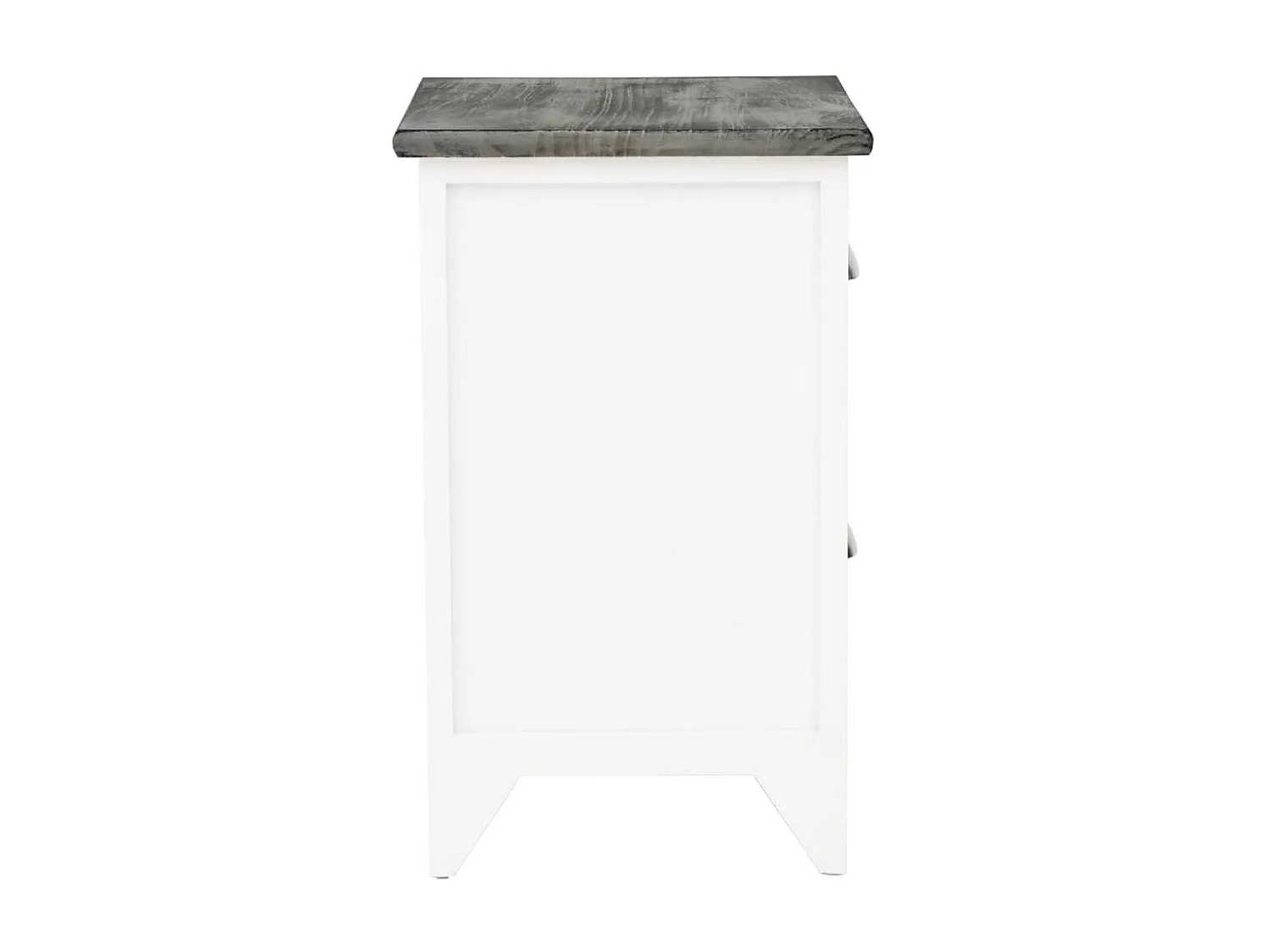 Table de chevet Gris et blanc 38x28x45 cm Bois de Paulownia KEFWE34363