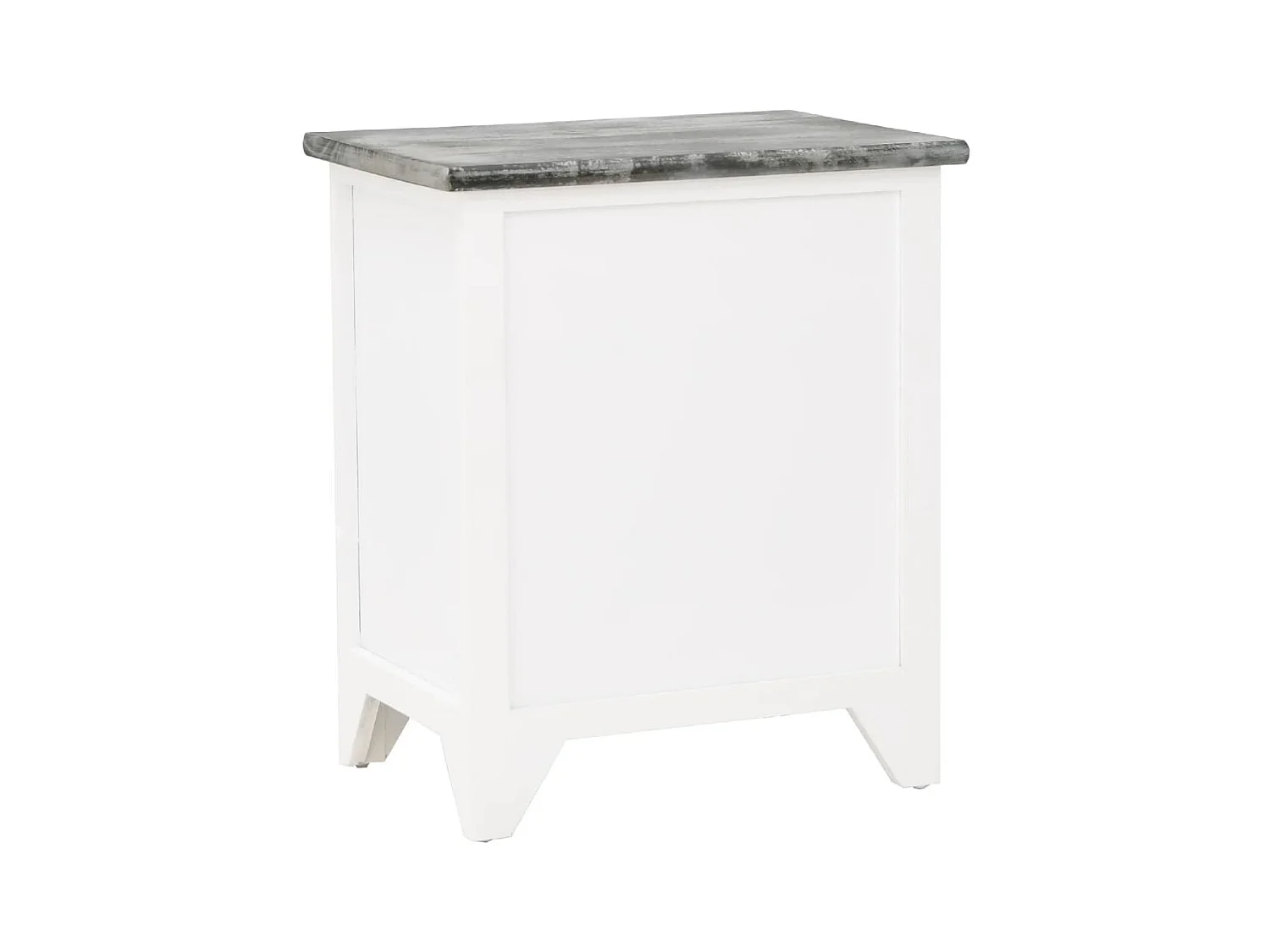 Nachtkastje 38x28x45 cm paulowniahout grijs en wit NL95556