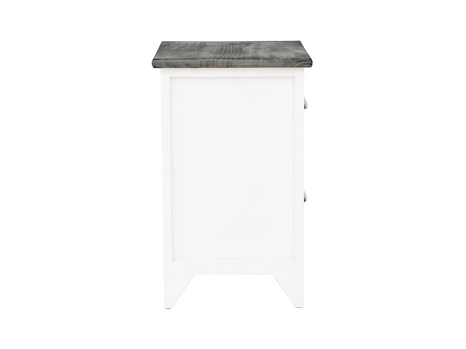 Nachtkastje 38x28x45 cm paulowniahout grijs en wit NL95556