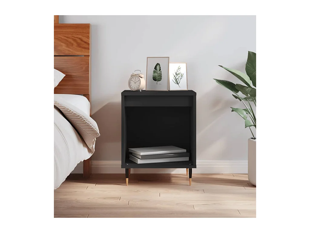Table de chevet Noir 40x35x50 cm Bois d'ingénierie QPD86881