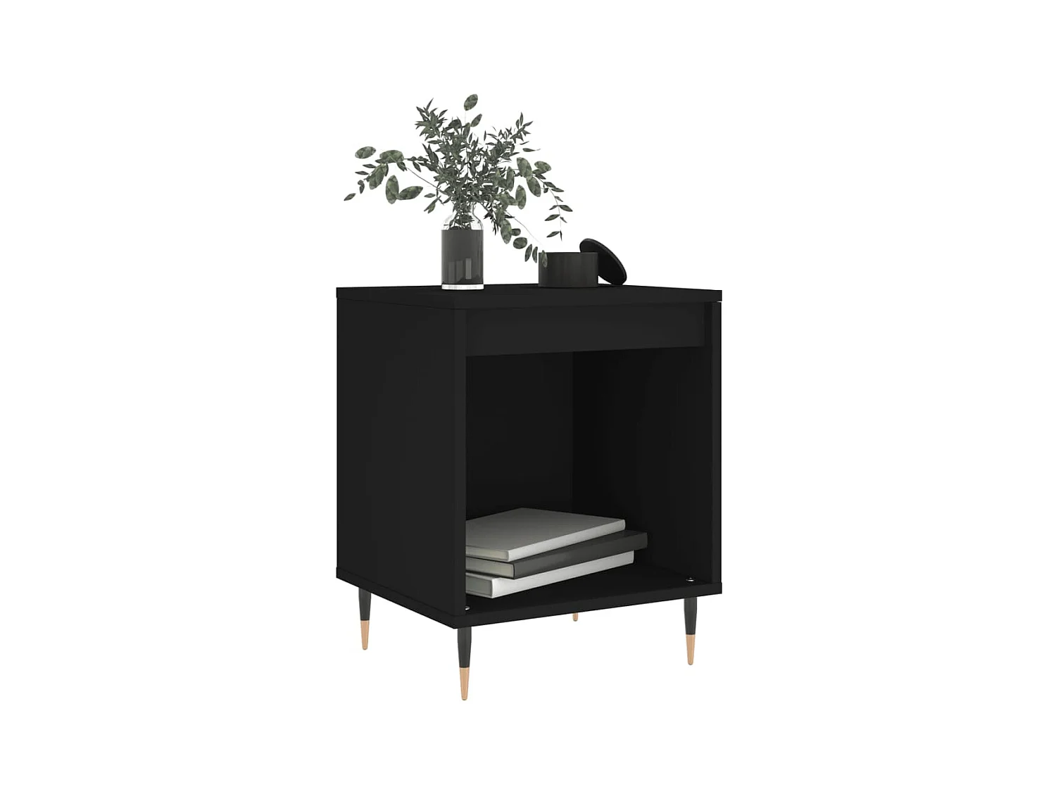 Table de chevet Noir 40x35x50 cm Bois d'ingénierie QPD86881