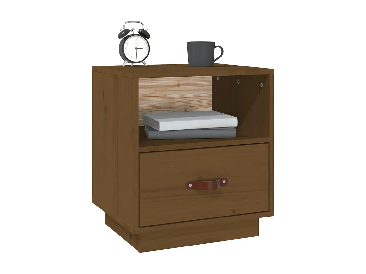 Table de chevet Marron miel 40x34x45 cm Bois de pin massif KEFWE20576