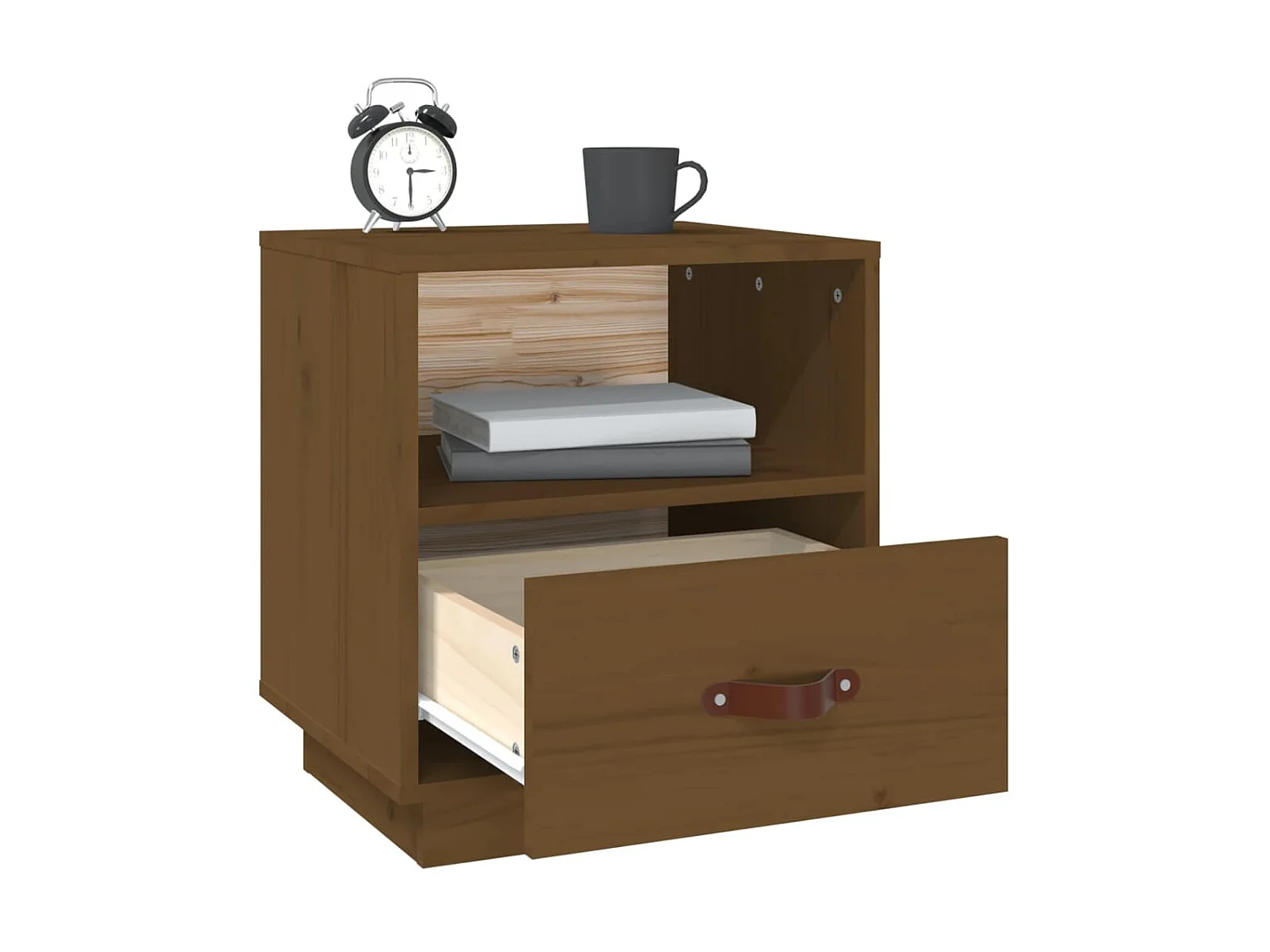 Table de chevet Marron miel 40x34x45 cm Bois de pin massif KEFWE20576