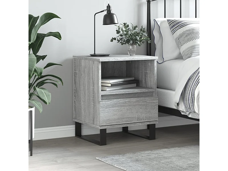 Table de chevet sonoma gris 40x35x50 cm bois d'ingénierie QPD58928