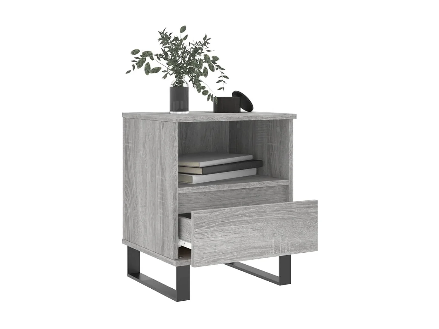 Table de chevet sonoma gris 40x35x50 cm bois d'ingénierie QPD58928