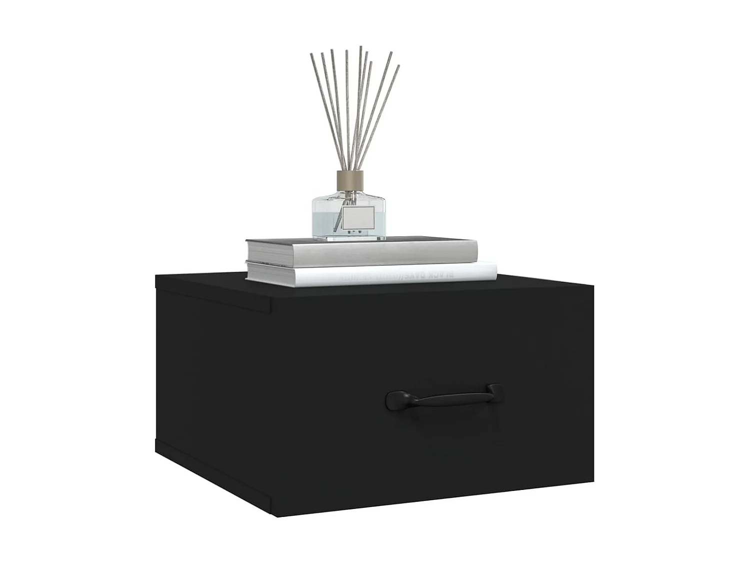 Nachtkastje wandgemonteerd 35x35x20 cm zwart NL72048