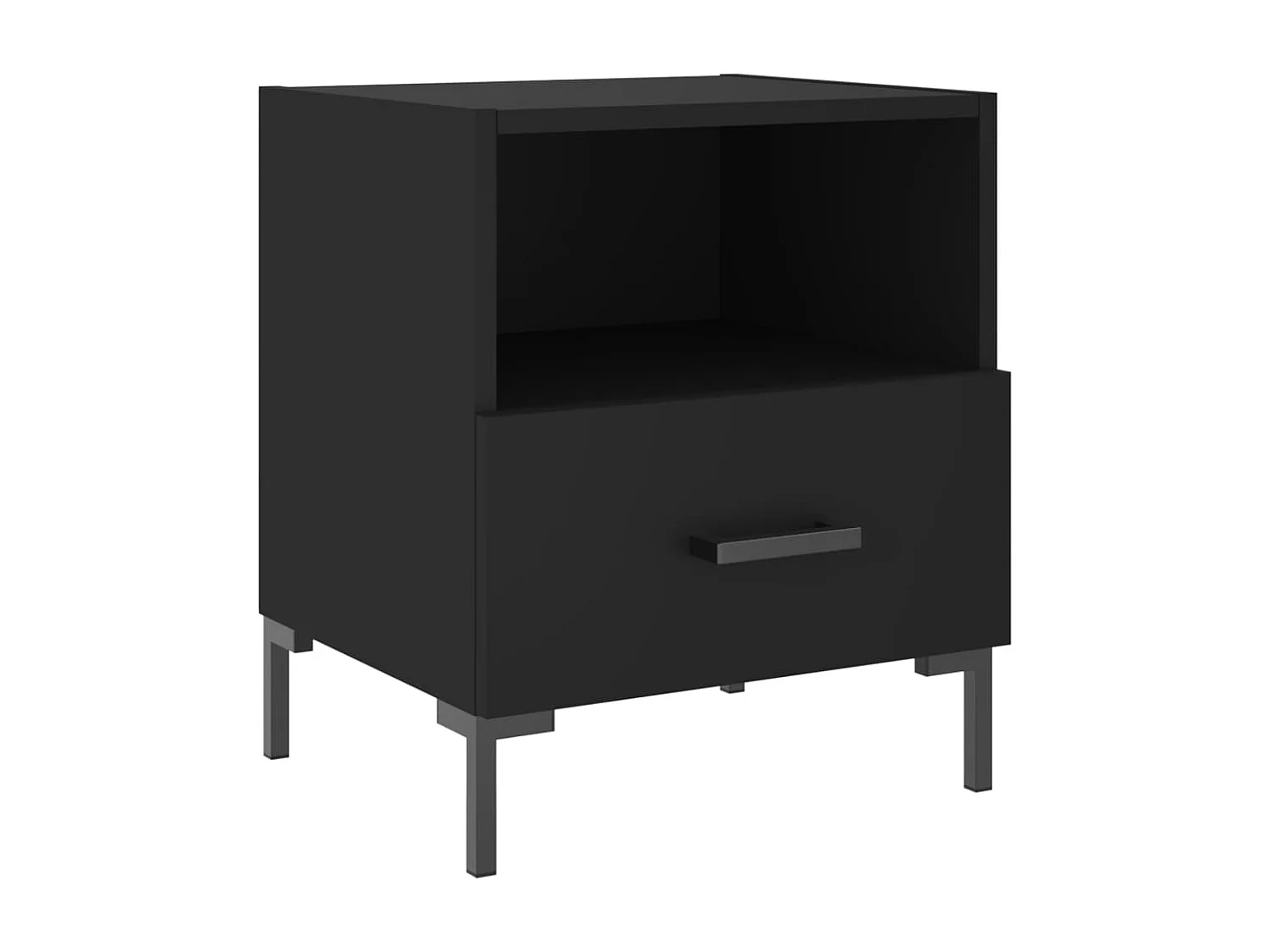 Nachtkastje 40x35x47,5 cm bewerkt hout zwart NL64274