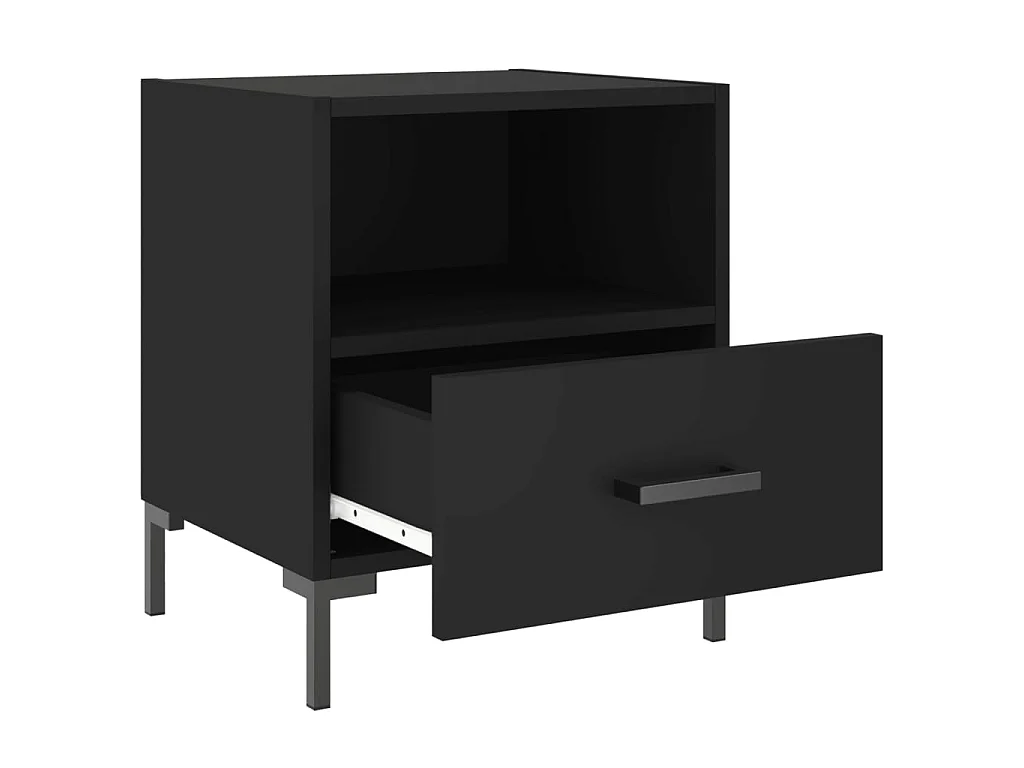 Nachtkastje 40x35x47,5 cm bewerkt hout zwart NL64274