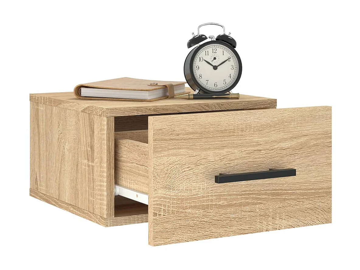 Table de chevet murale chêne sonoma 35x35x20 cm QPD28915