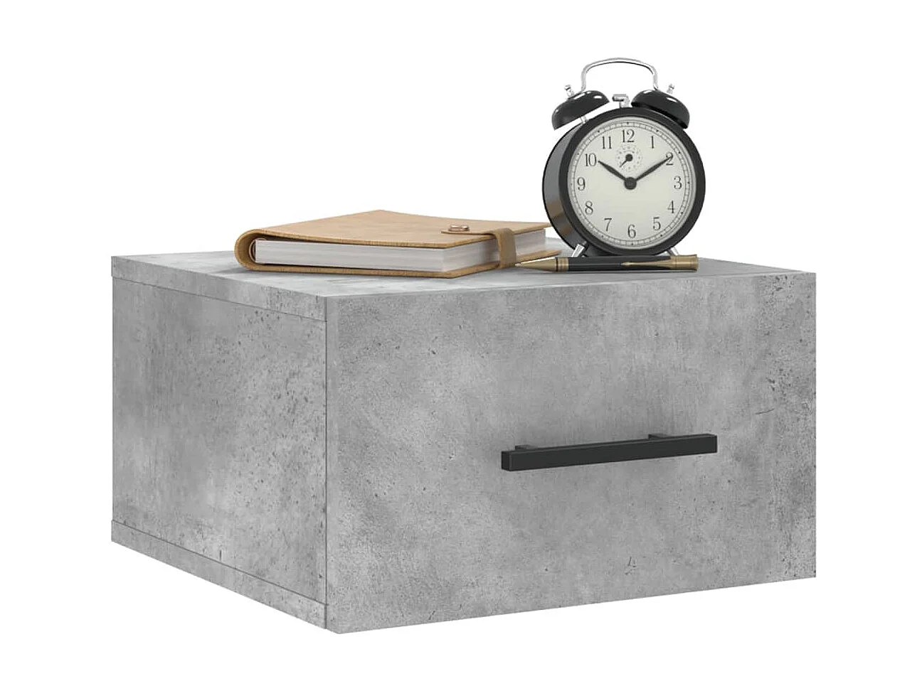 Table de chevet murale gris béton 35x35x20 cm QPD82490