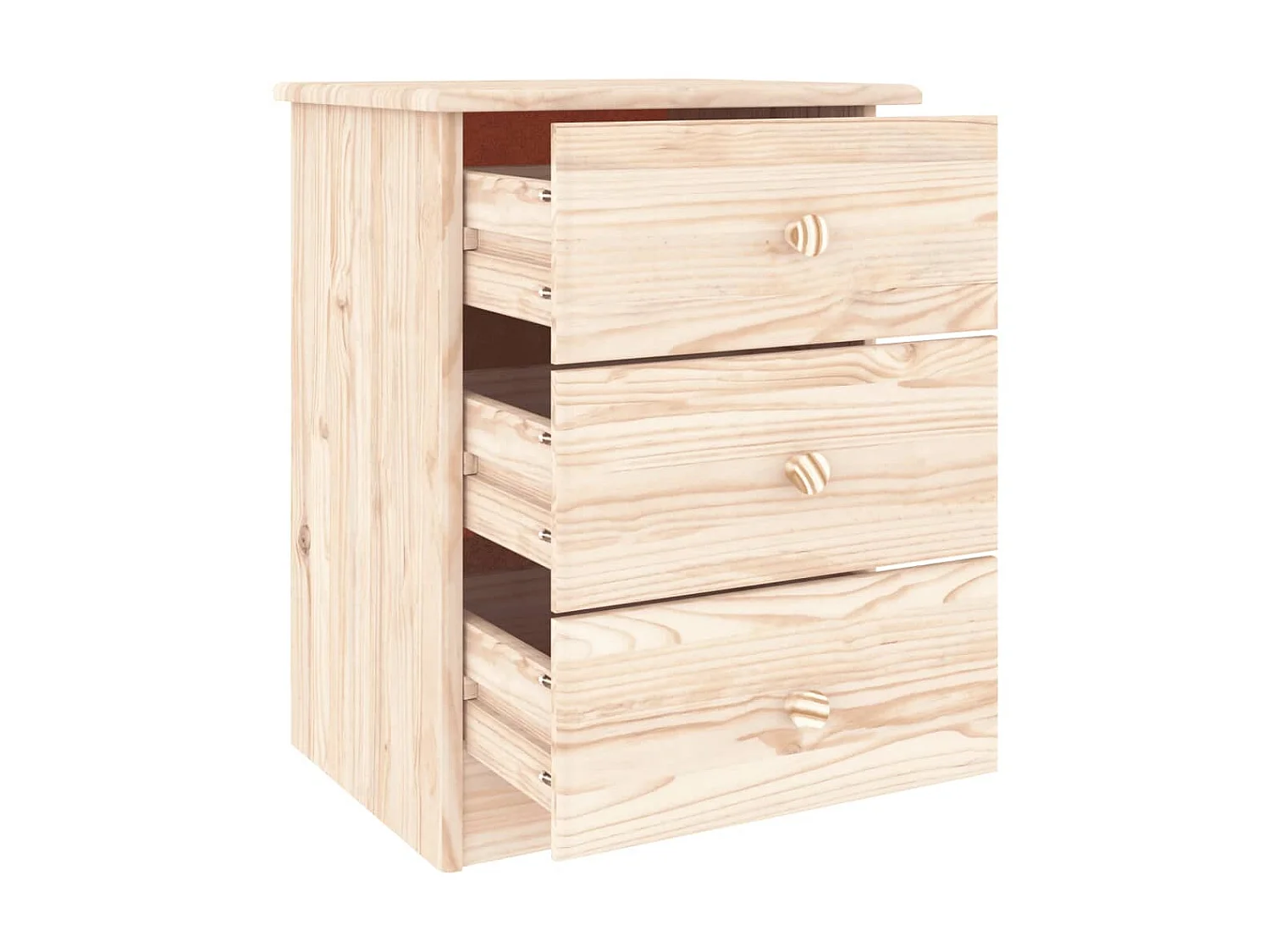 Mesita de noche ALTA madera maciza de pino 41x35x55,5 cm ES83430