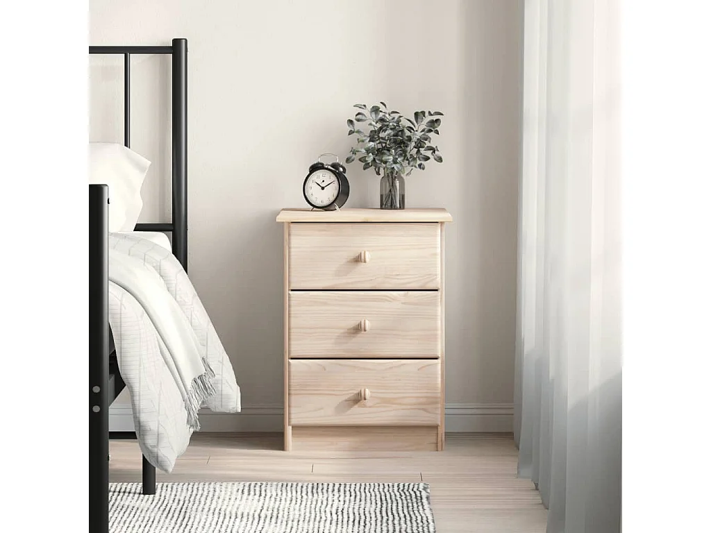 Table de chevet ALTA 41x35x55 cm bois de pin massif QPD79992