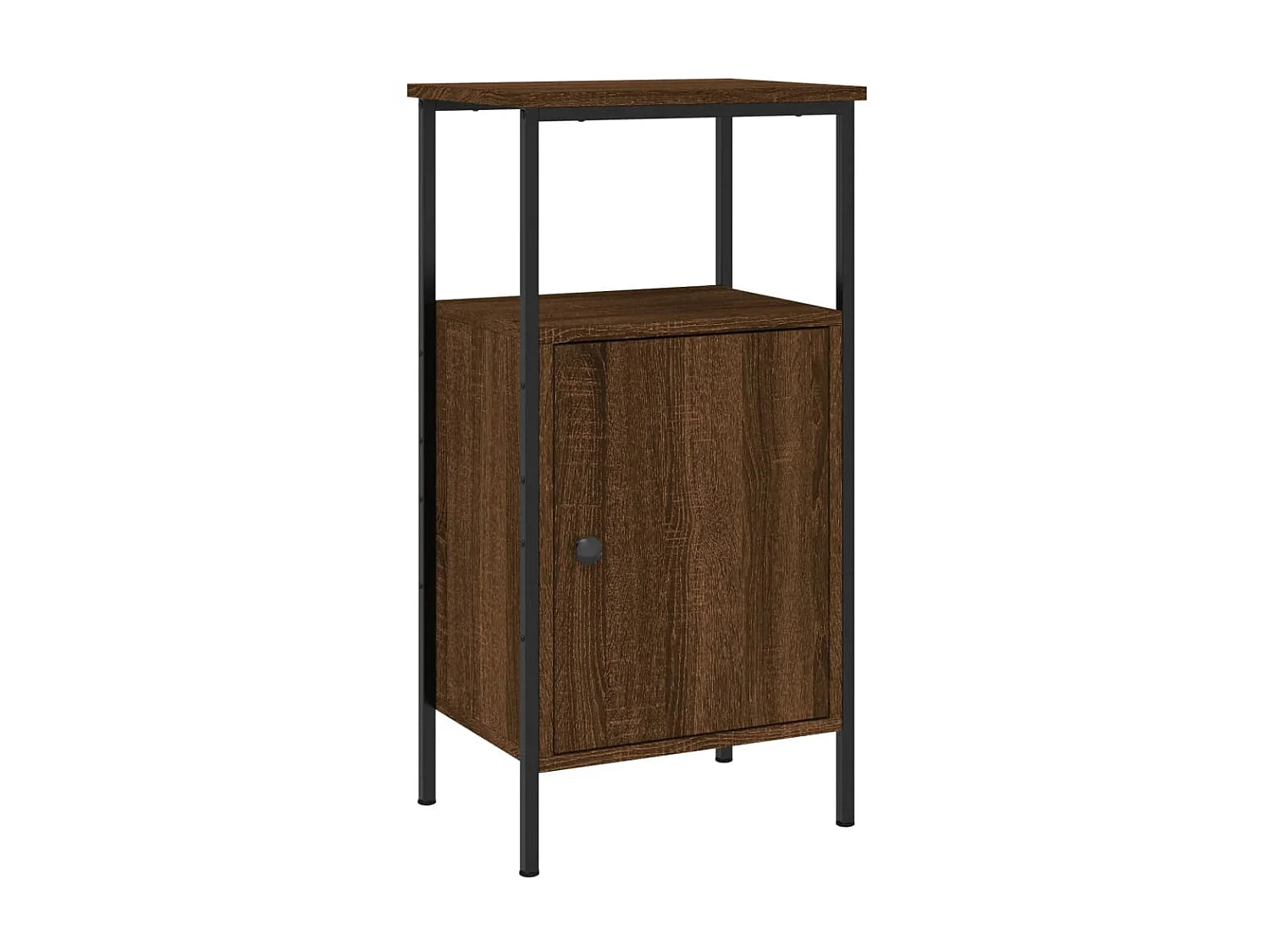 Mesita de noche madera de ingeniería roble marrón 41x31x80 cm ES28471