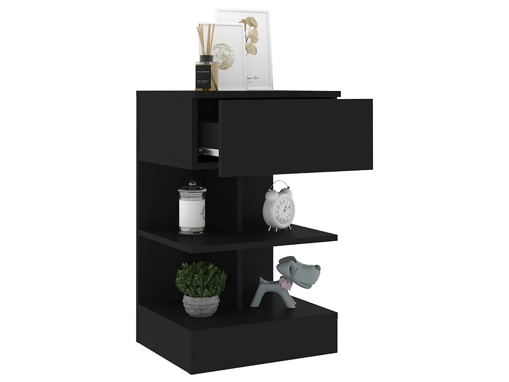 Table de chevet Noir 40x35x65 cm Aggloméré KEFWE66504