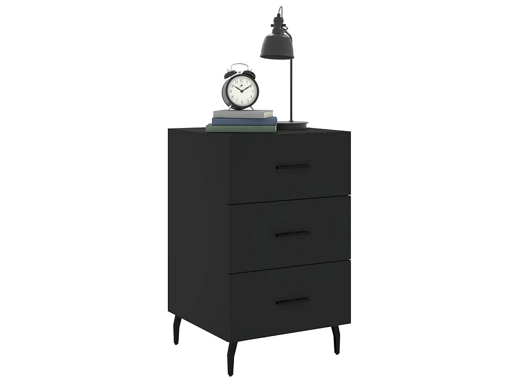 Nachtkastje 40x40x66 cm bewerkt hout zwart NL54801