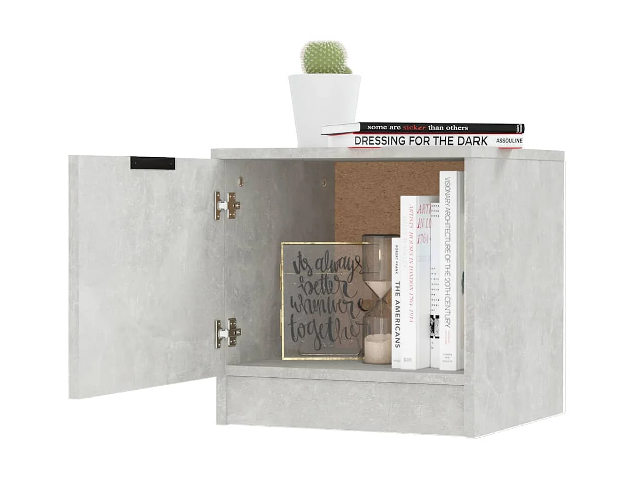 Mesita de noche color gris hormigón 40x39x40 cm ES89070