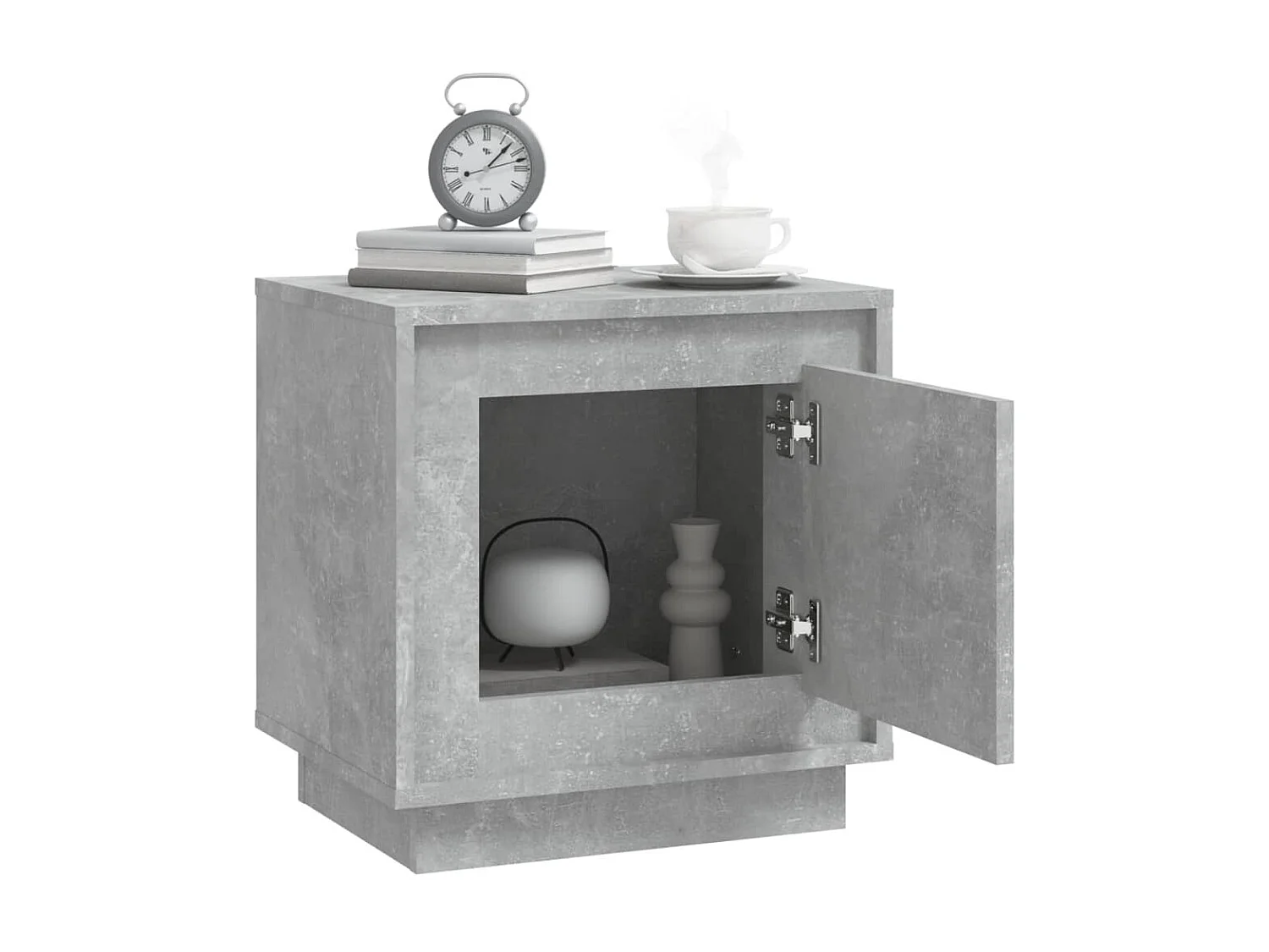 Table de chevet gris béton 44x35x45 cm bois d'ingénierie KEFWE44589