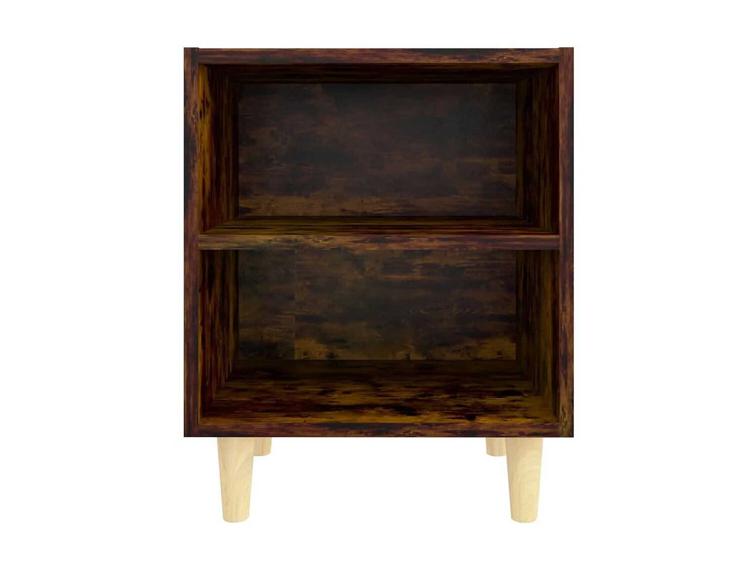 Table de chevet avec pieds en bois massif Chêne fumé 40x30x50cm KEFWE87622