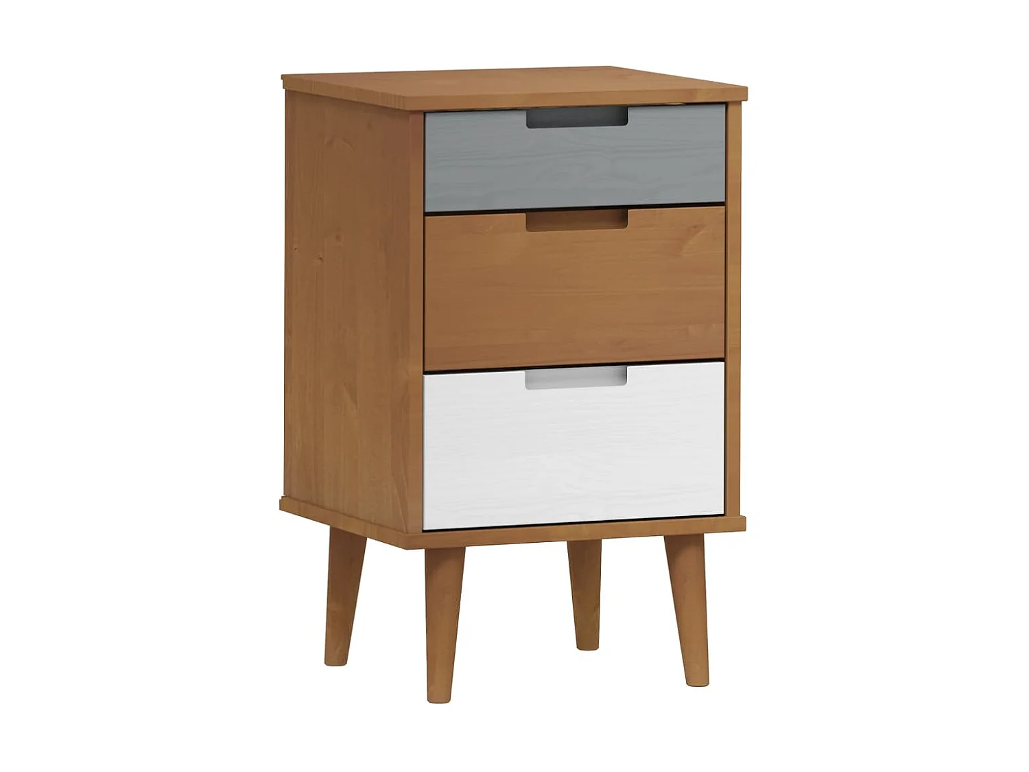 Table de chevet MOLDE Marron 40x35x65 cm Bois de pin solide KEFWE15878