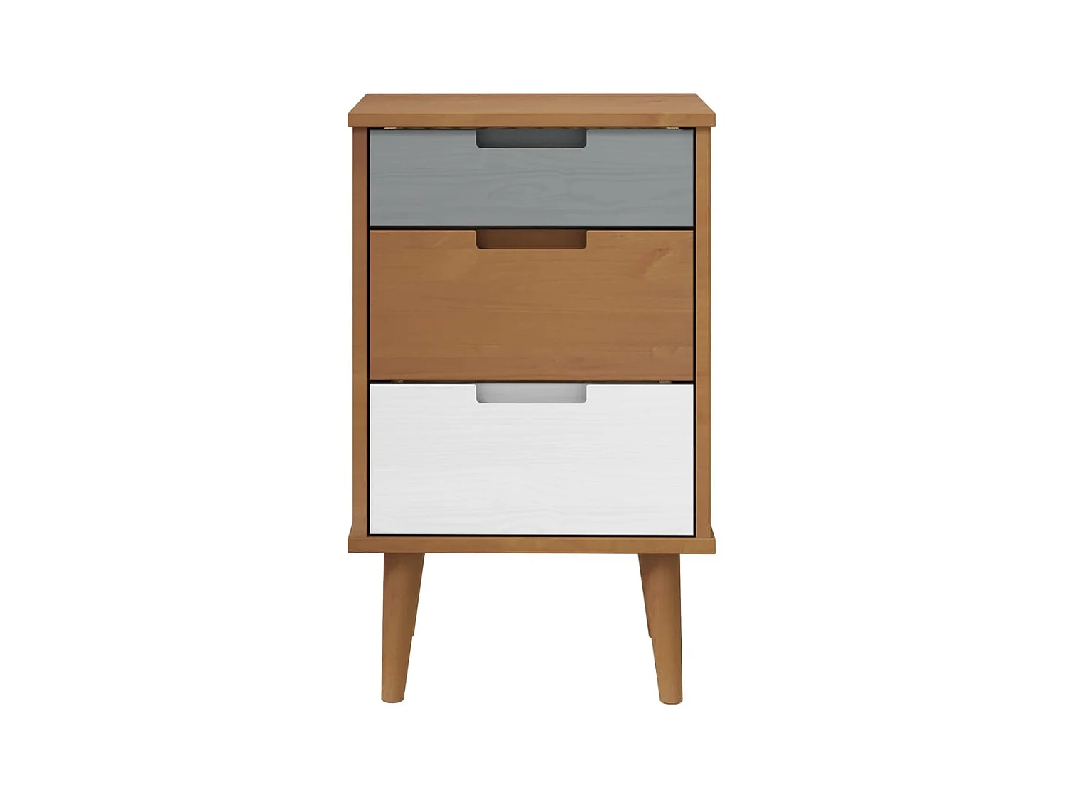 Table de chevet MOLDE Marron 40x35x65 cm Bois de pin solide KEFWE15878