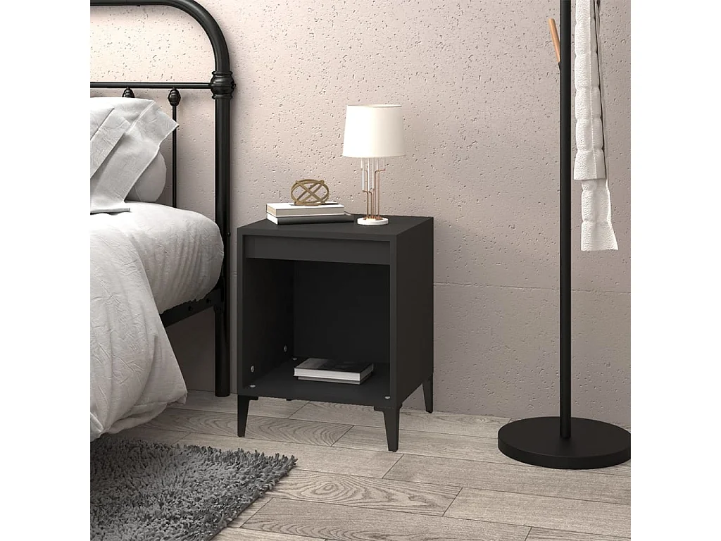 Table de chevet Noir 40x35x50 cm KEFWE33798