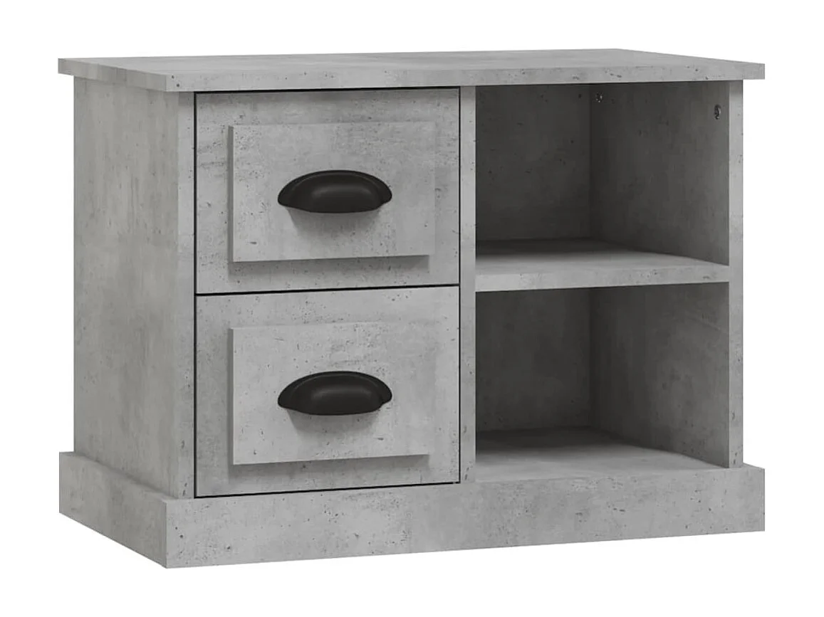 Table de chevet gris béton 60x35,5x45 cm KEFWE24251