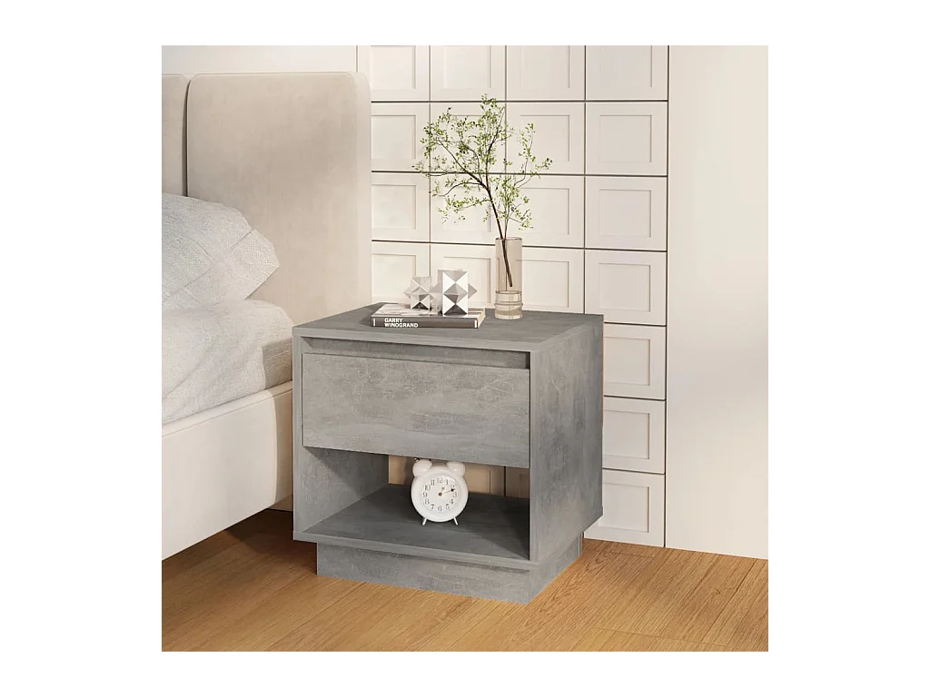 Table de chevet Gris béton 45x34x44 cm Aggloméré KEFWE86364