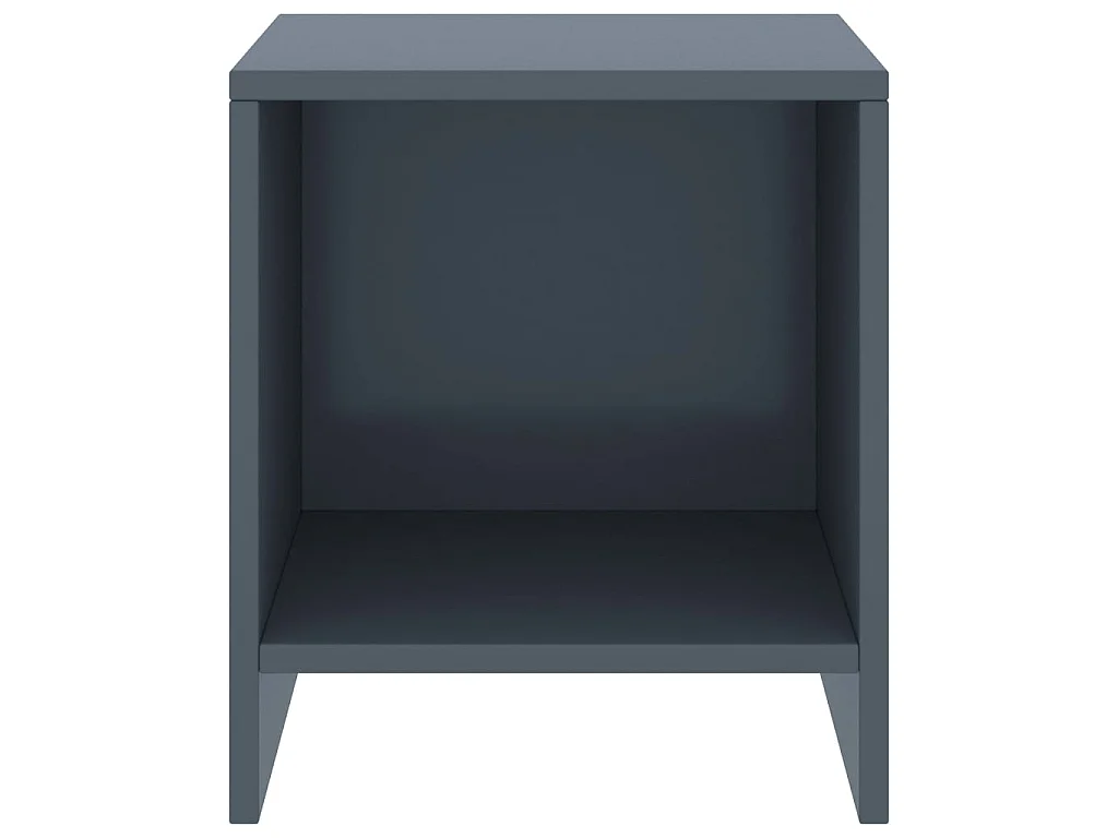 Mesita de noche madera maciza de mango gris claro 35x30x40 cm ES67008