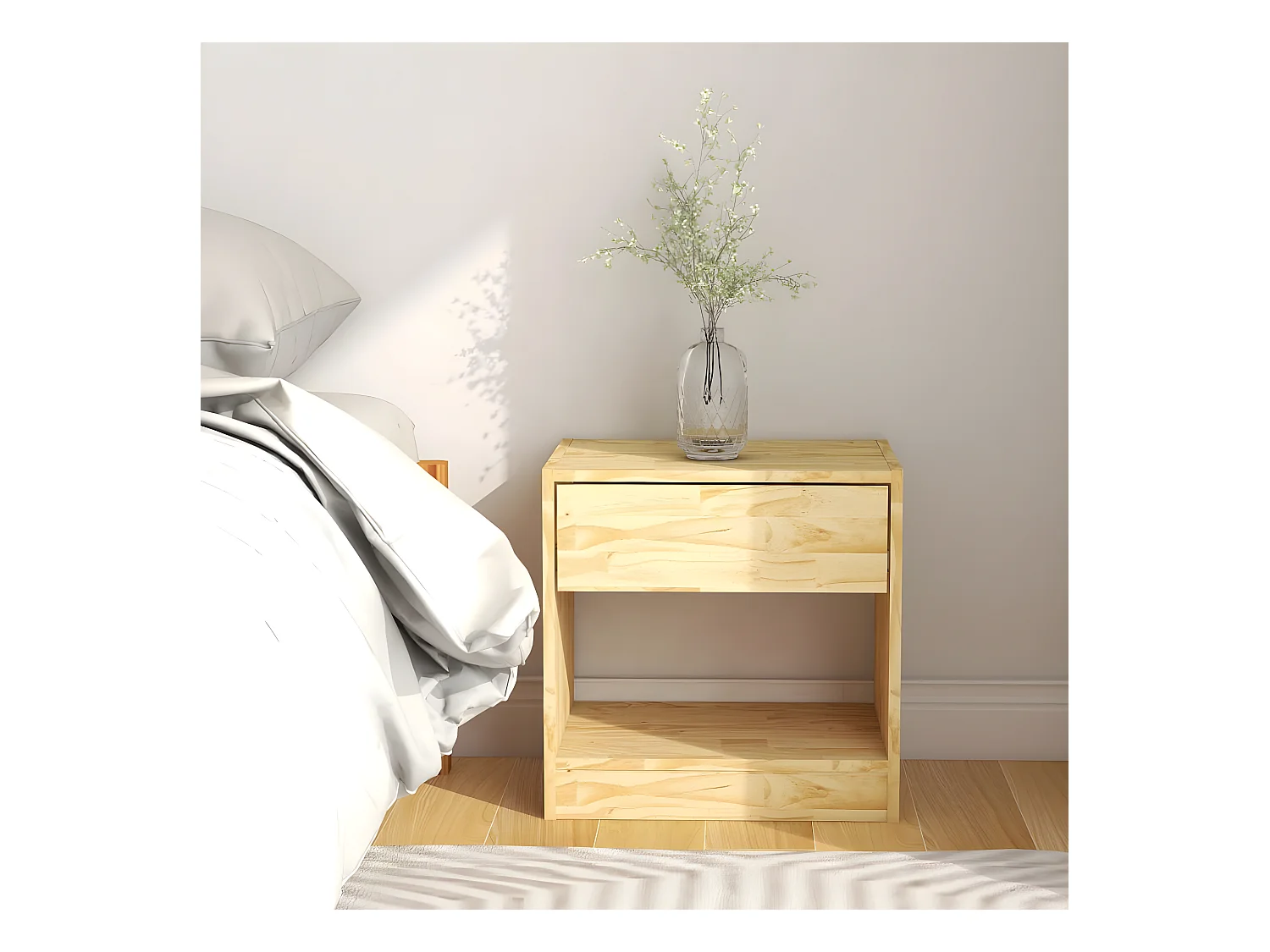 Table de chevet 40x31x40 cm bois de pin massif KEFWE42921