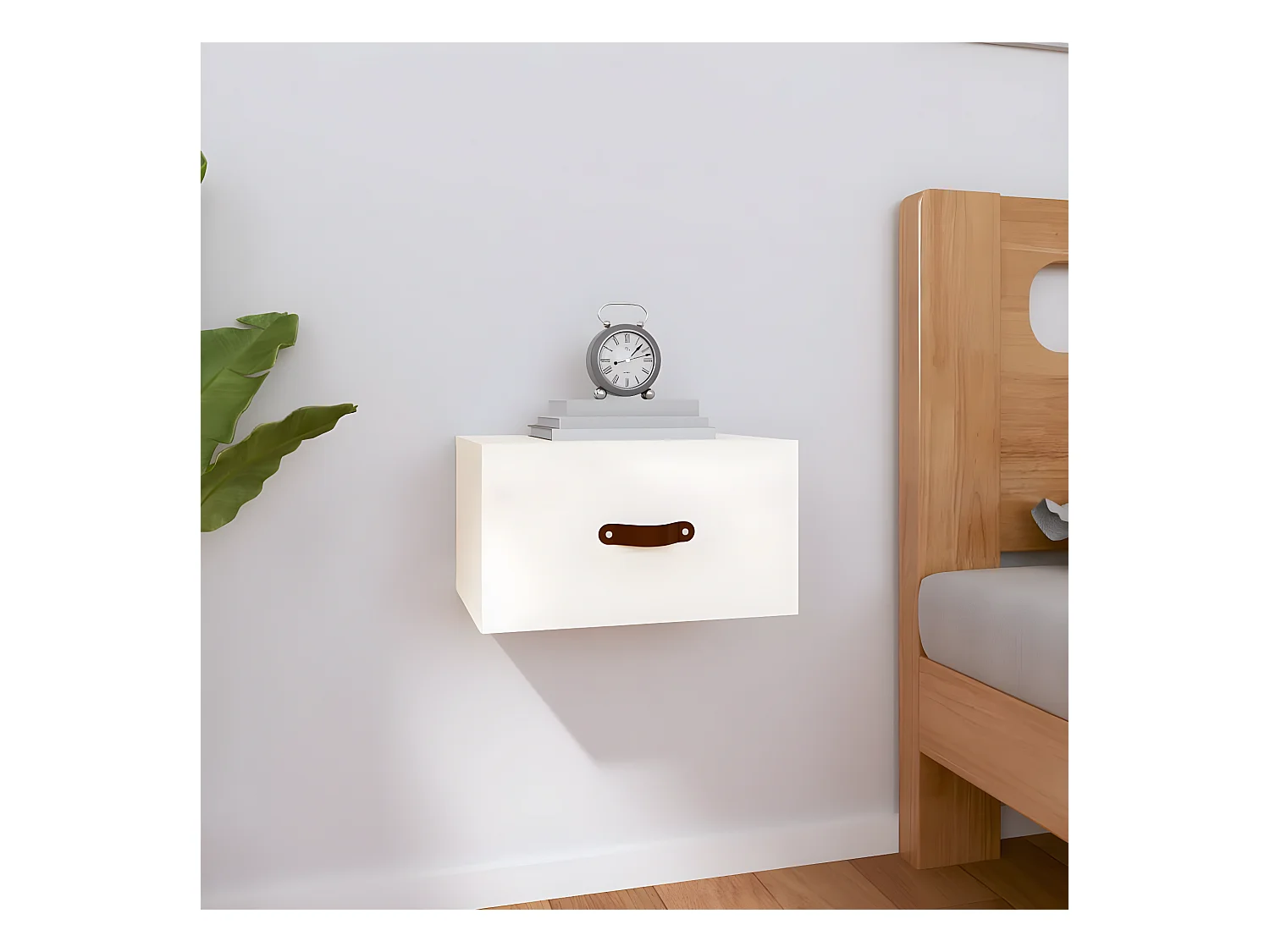 Table de chevet murale Blanc 40x29,5x22 cm KEFWE21608