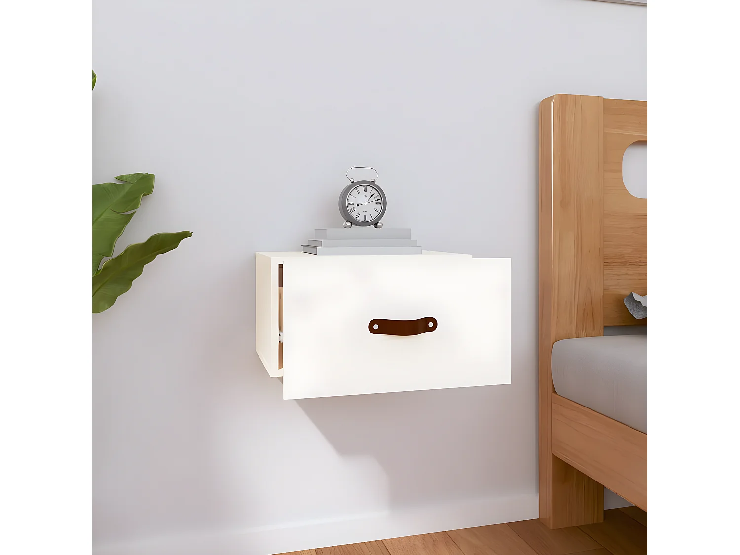 Nachtkastje wandgemonteerd 40x29,5x22 cm wit NL83884