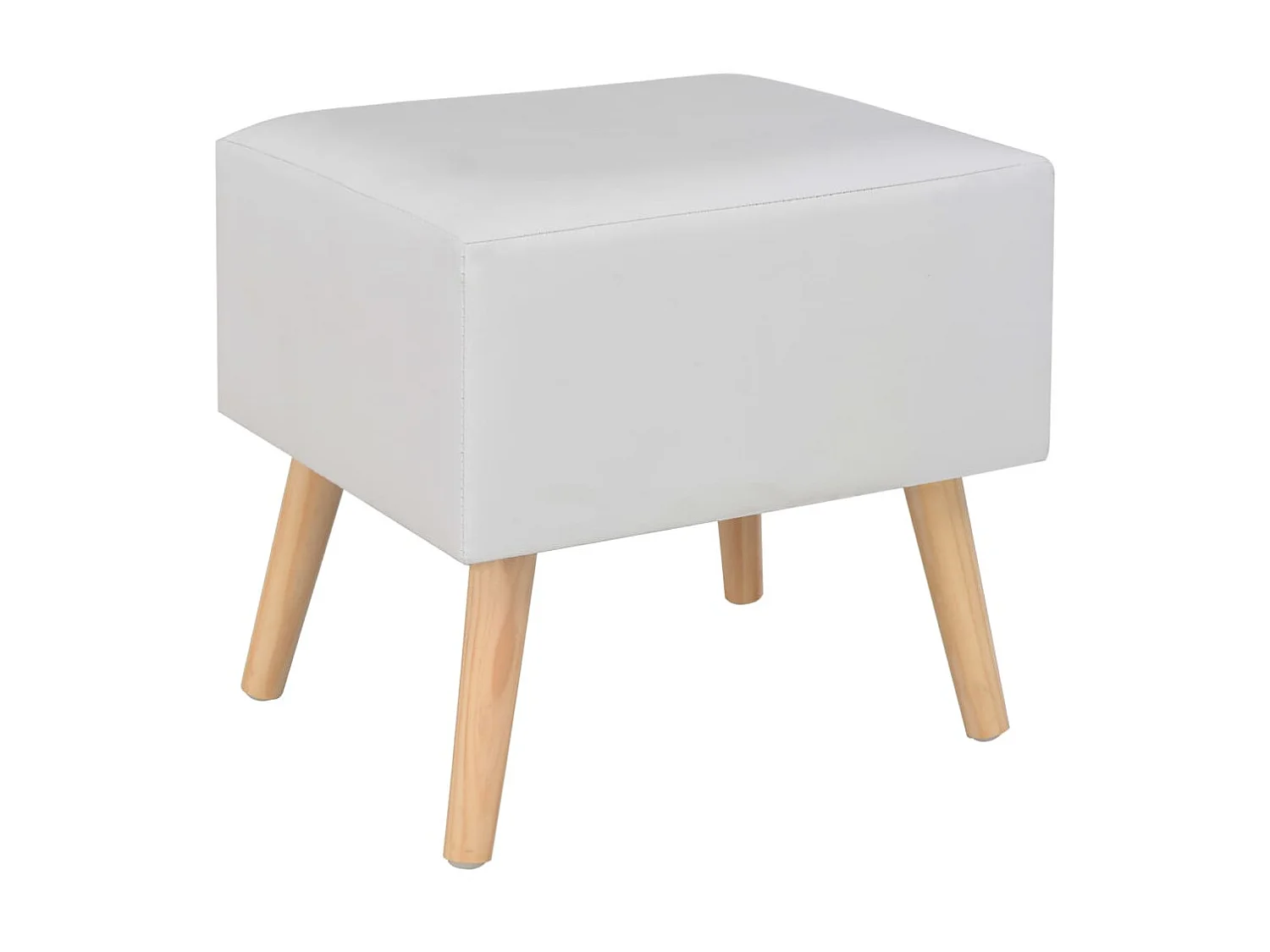 Mesita de noche blanco 40x35x40 cm cuero sintético ES93175