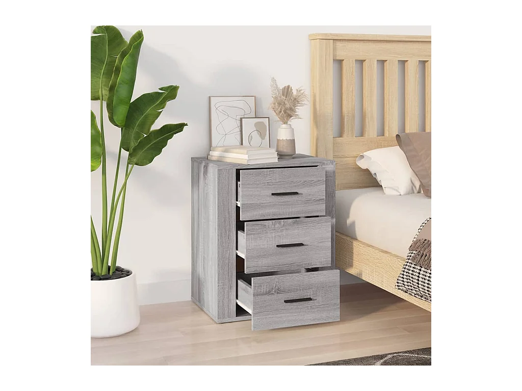 Table de chevet Sonoma gris 50x36x60 cm Bois d'ingénierie KEFWE44855