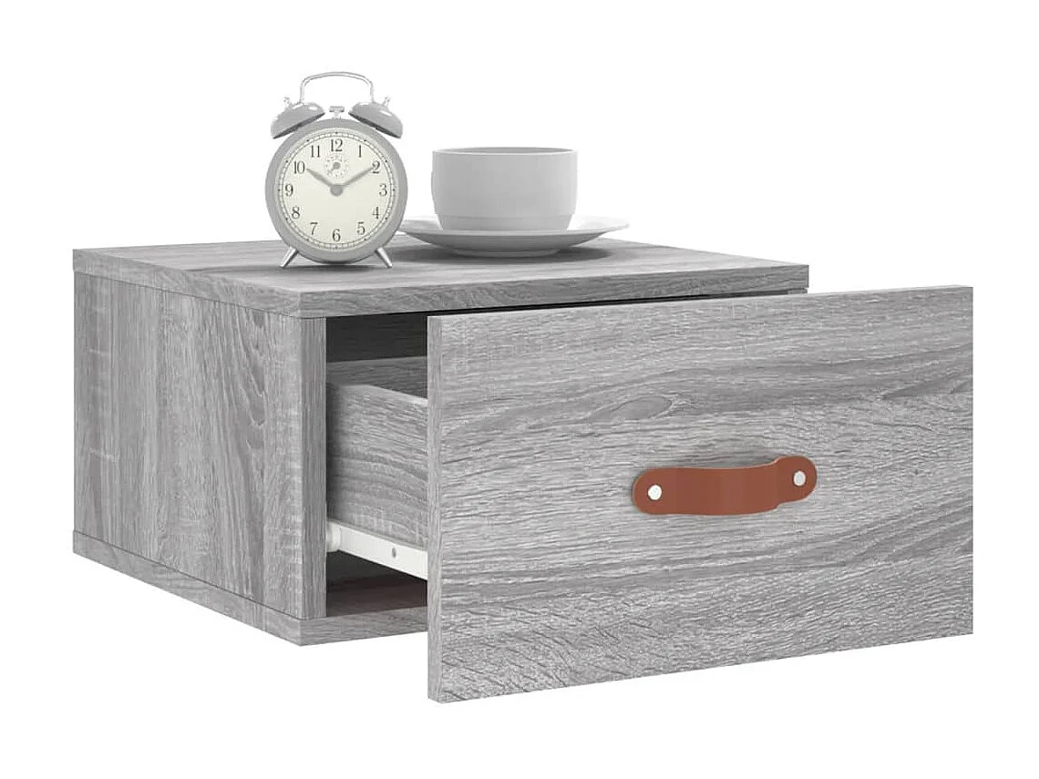 Table de chevet murale sonoma gris 35x35x20 cm QPD33222