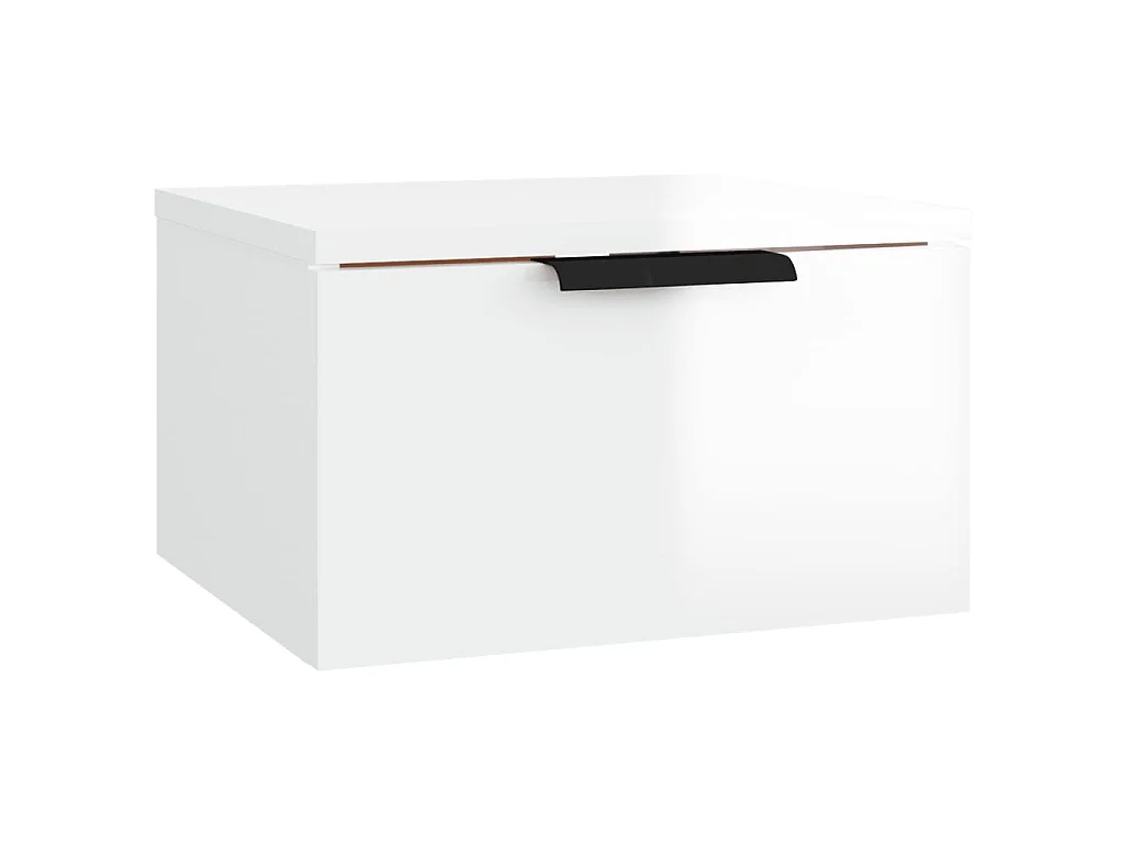 Mesas de cabeceira parede 34x30x20 cm branco brilhante PT60300