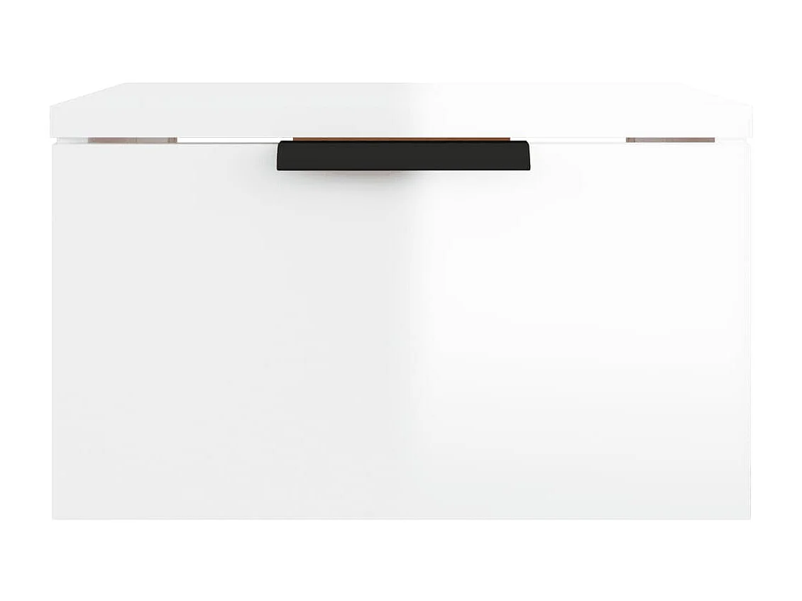 Mesas de cabeceira parede 34x30x20 cm branco brilhante PT60300