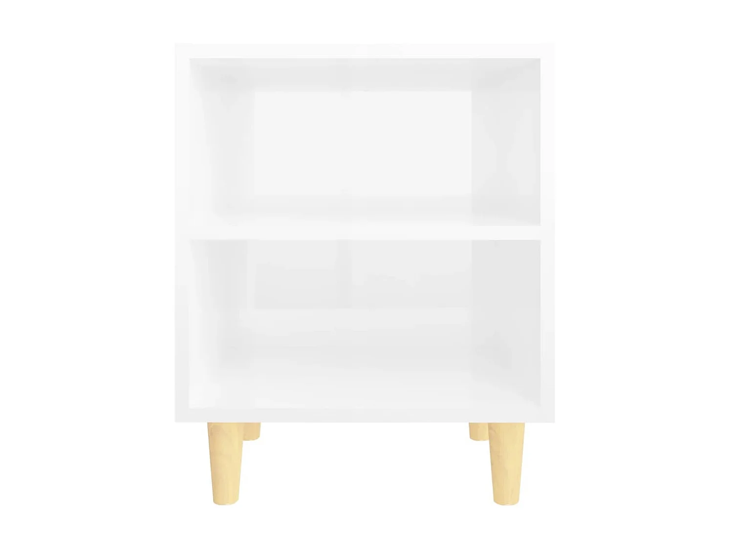 Table de chevet avec pieds en bois Blanc brillant 40x30x50 cm KEFWE29125