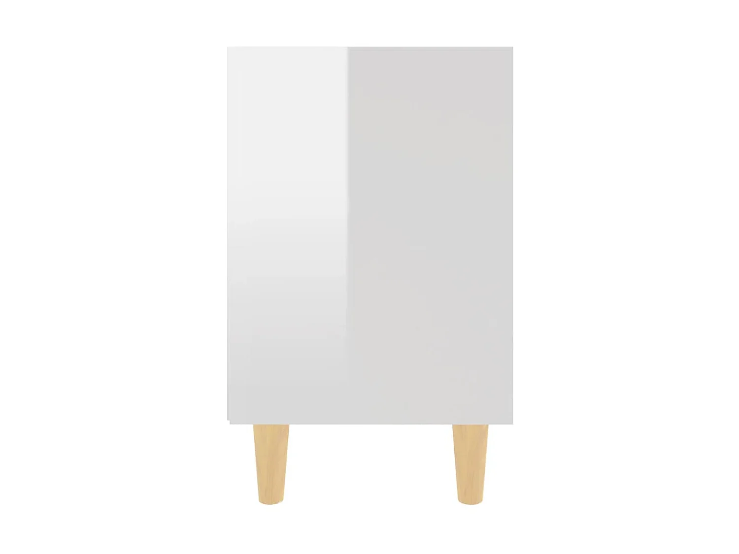 Table de chevet avec pieds en bois Blanc brillant 40x30x50 cm KEFWE29125