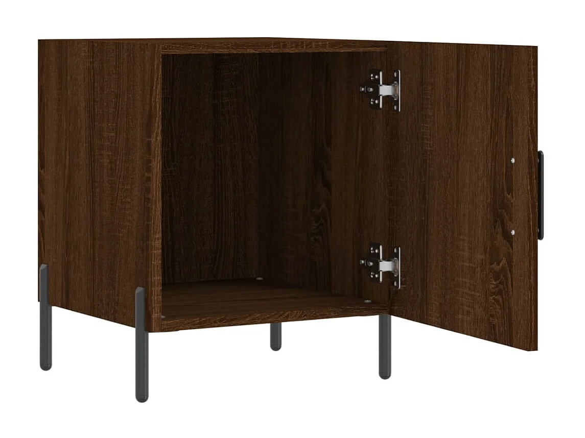 Nachtkastje 40x40x50 cm bewerkt hout bruin eikenkleur NL61795
