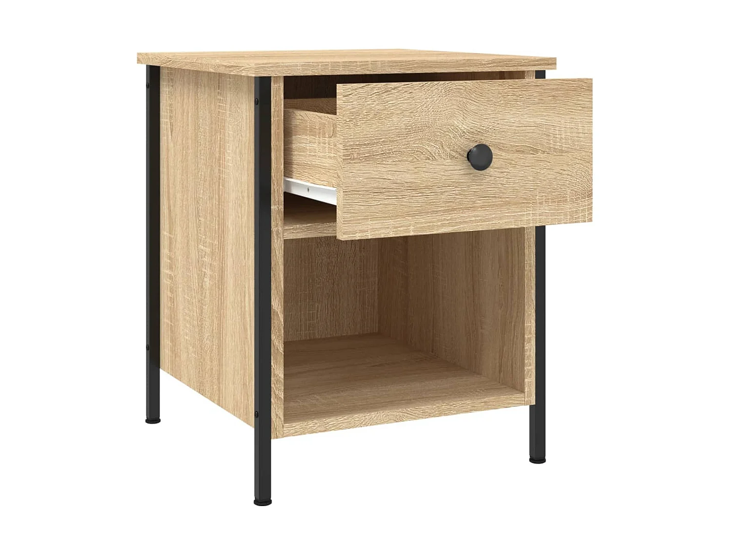 Mesita de noche madera de ingeniería roble Sonoma 40x42x50 cm ES17114